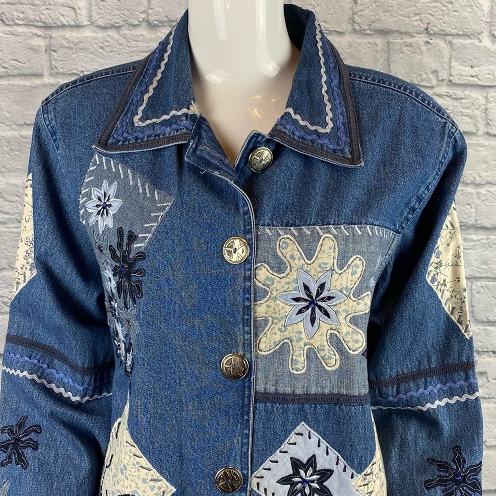 Embroidered Bloom Denim Jacket by Keren Hart main image 1